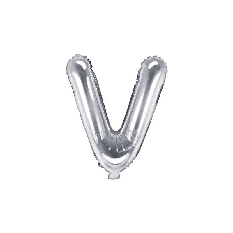 Fóliové písmeno V strieborné 35 cm
